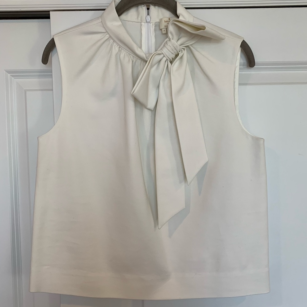 kate spade Cream Bow Neck Sleeveless Top - Picture 5 of 6